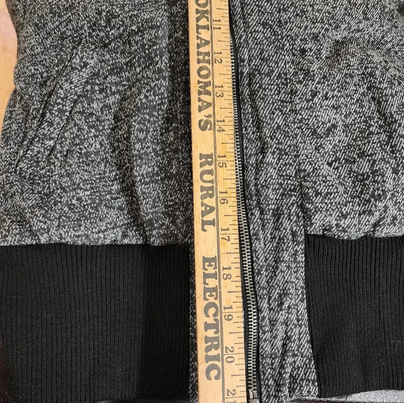 Ambiance Jacket Gray Black Women's Large Cotton Blend Full Zip 4 Pockets - Picture 5 of 9